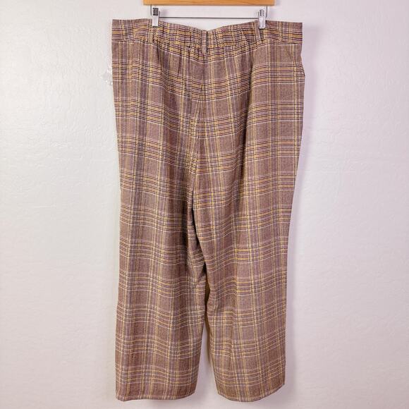 Vince Camuto Plaid Pleated Wide Leg Pants Trousers Academia Preppy Size 20W NWT - Picture 7 of 12
